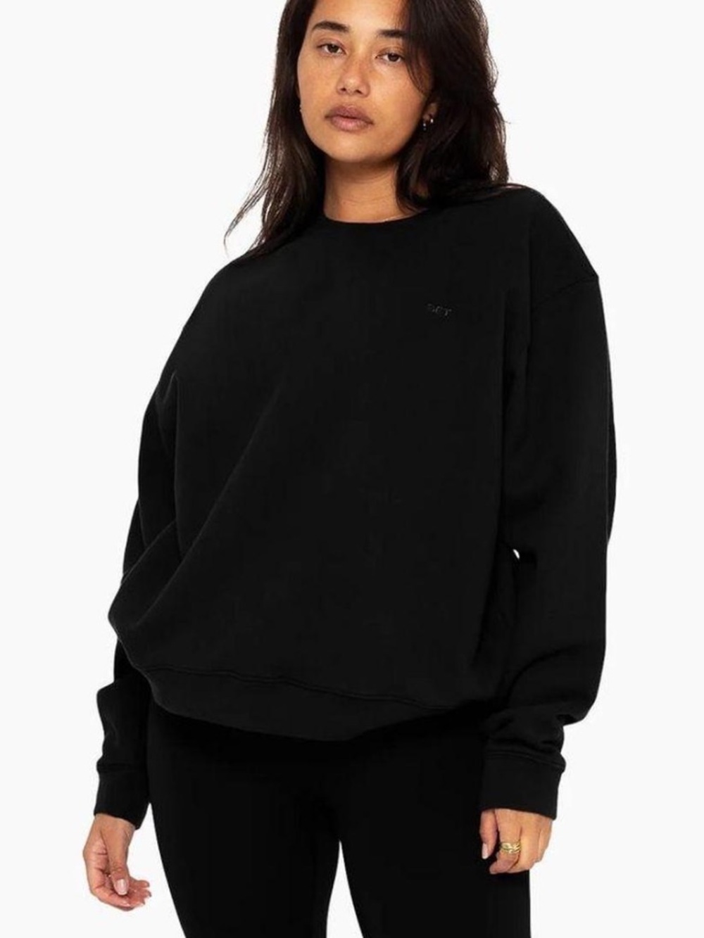 SET Active Crewneck Sweatshirt Black Size XS NWOT New